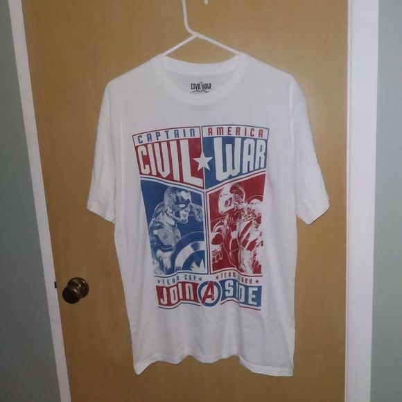 Marvel Other - Marvel Captain America Civil War Graphic Tee - White, Red, Blue